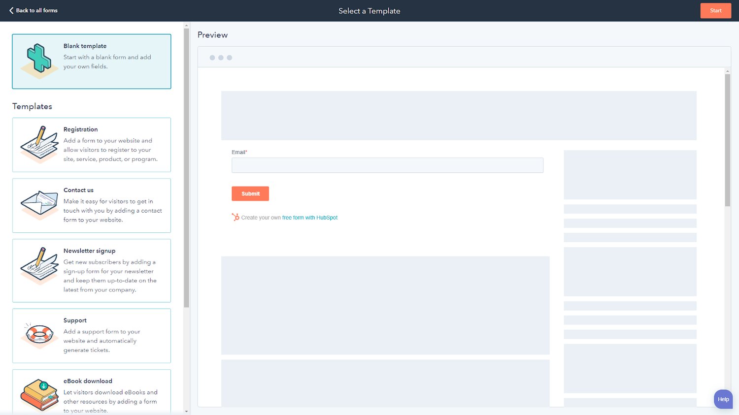 how to create a contact form in HubSpot